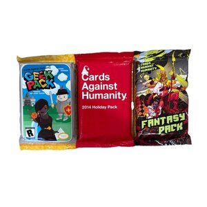 Cards Against Humanity Expansion New Sealed Lot Of 3 Holiday 2014, Geek Fantasy